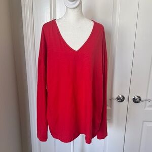 Long Tall Sally Red V-Neck Top